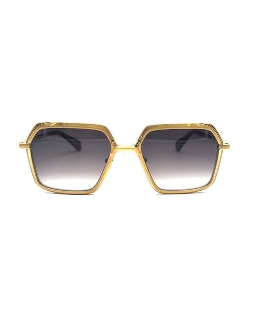 Jacques Marie Mage Metallic Rectangular Frame Sunglasses
