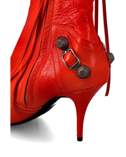 Balenciaga Red Cagole Pointed-toe Boots