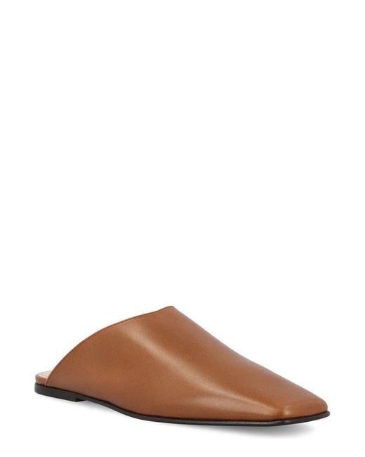 Loro Piana Brown Alba Flat Mules