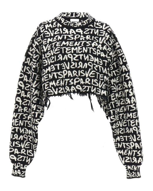 Vetements Black 'Graffiti Monogram' Sweater