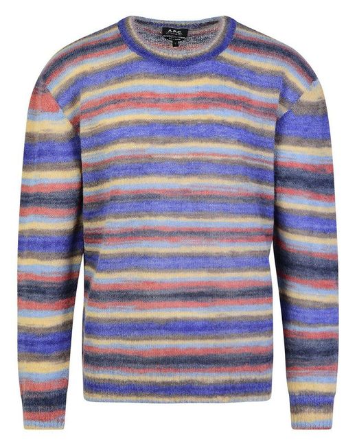 A.P.C. Blue 'Bryce' Mohair Blend Sweater for men
