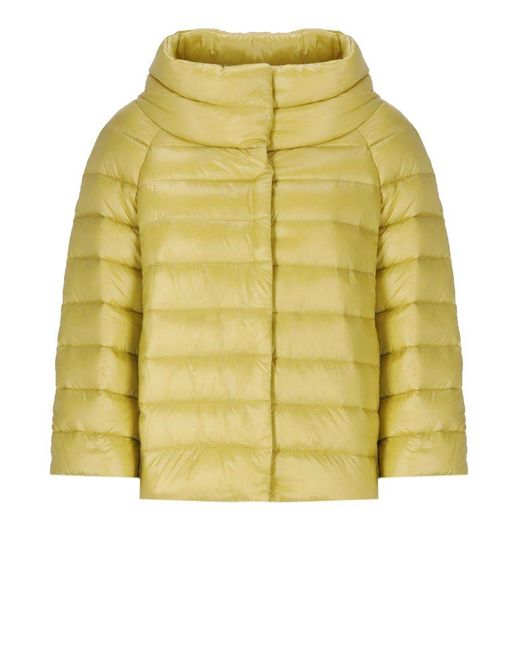 Herno Yellow Sofia Quilted Down Jacket