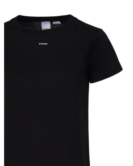 Pinko Black Mini Logo Slim-fit T-shirt