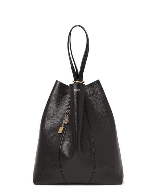 Chloé Black Large Spin Tote Bag