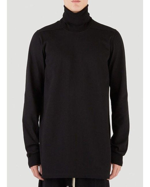 Rick Owens Black Gethsemane High-Neck T-Shirt for men