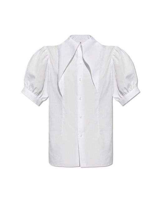 Noir Kei Ninomiya White Balloon Buttoned Sleeved Shirt