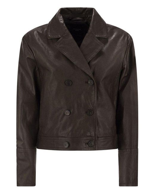 Weekend by Maxmara Black Double-Breasted Short Jacket