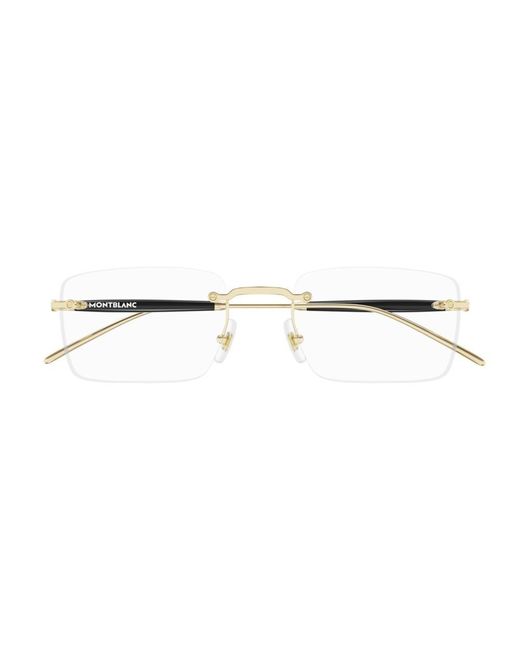 Montblanc Black Rectangular Frame Glasses for men
