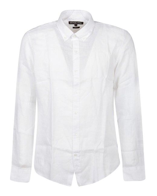 Michael Kors White Long Sleeve Slim Fit Shirt for men