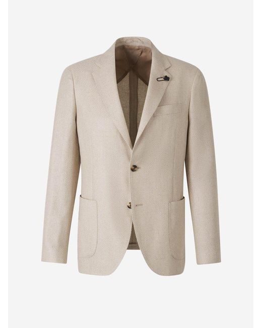 Lardini Natural Textured Cashmere Blazer for men