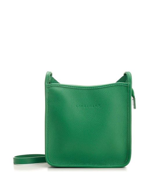 Longchamp Green Le Foulonné Small Leather Crossbody Bag