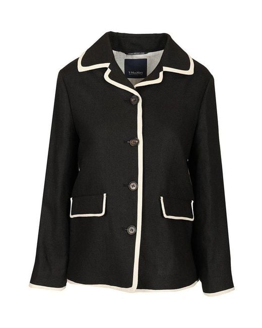 Max Mara Black Leslie Button-Up Blazer