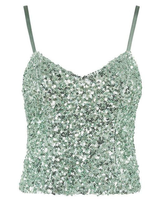 Moschino Blue Jeans Sequin Embellished Spaghetti Straps Top