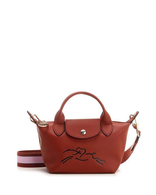 Longchamp Red Lw Pliage Xtra Xs Top Handle Bag