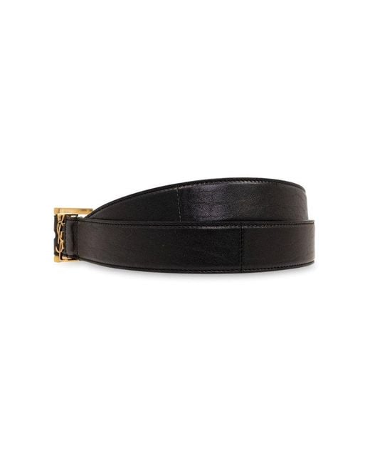 Saint Laurent Black Leather Belt