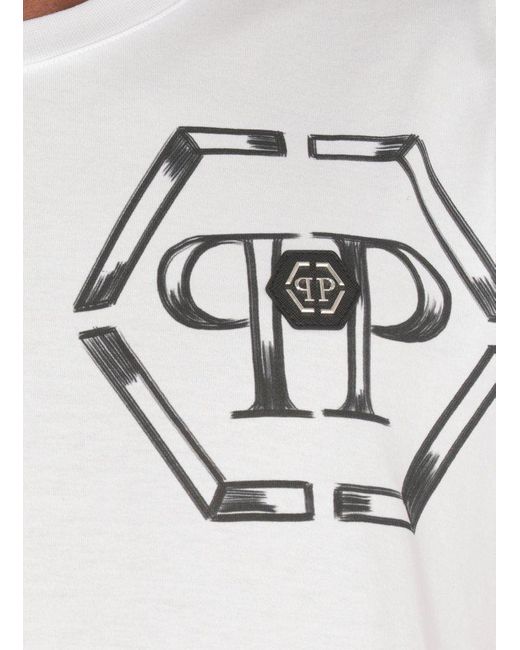 Philipp Plein White Cotton T-Shirt for men