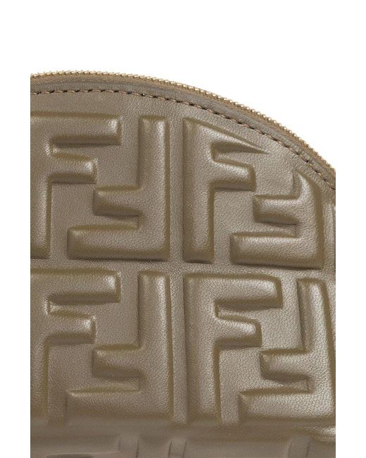 Fendi Green Monogram Embossed Baguette Small Beauty Case