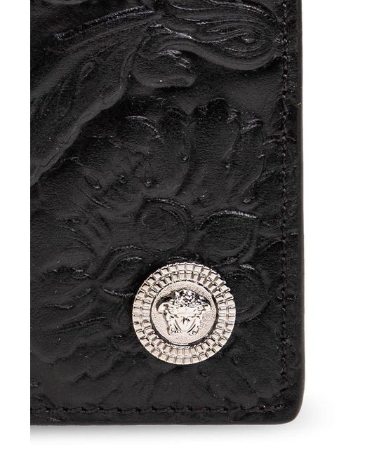 Versace Black Card Holder, for men