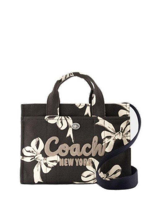 COACH Black Bow Printed Cargo Tote Bag