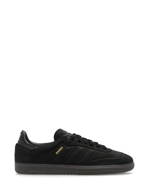 Adidas Originals Black Samba Og Leather-trimmed Nubuck Sneakers