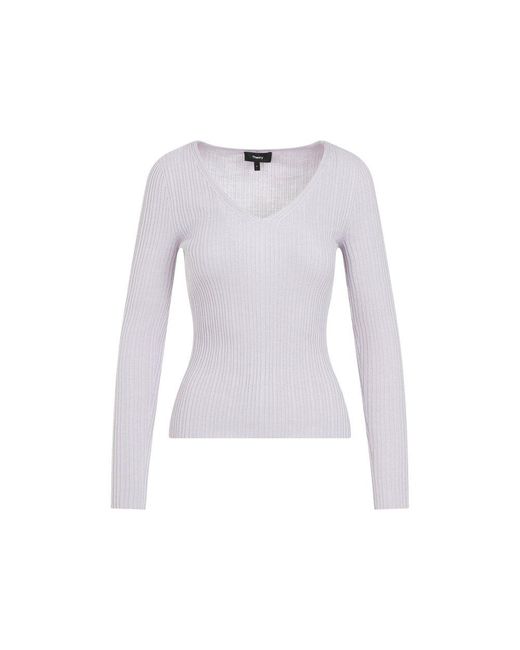 Theory Blue V-neck Knitted Jumper