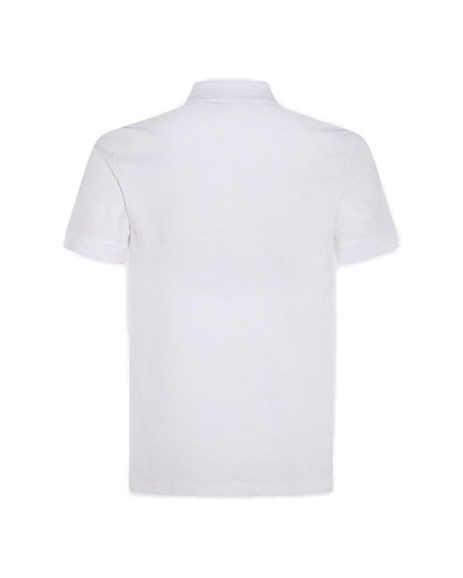 Burberry White Check-detailed Short Sleeved Polo Shirt for men