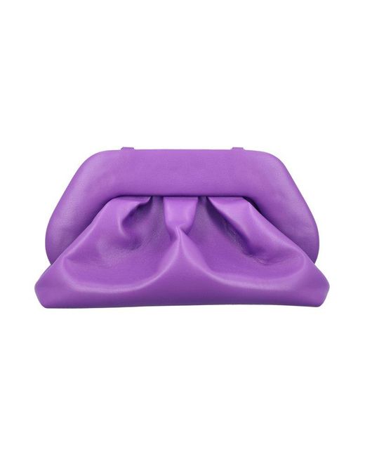 THEMOIRÈ Purple Tasche Bios Ruched Clutch Bag
