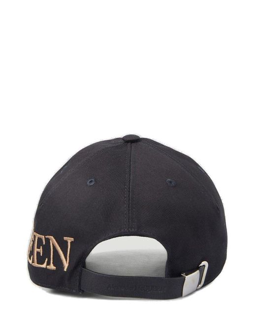 Alexander McQueen Black Logo Embroidered Baseball Cap for men