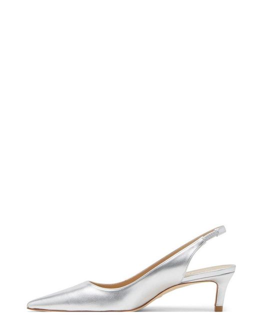 Stuart Weitzman White Stuart 50 Slingback Pumps