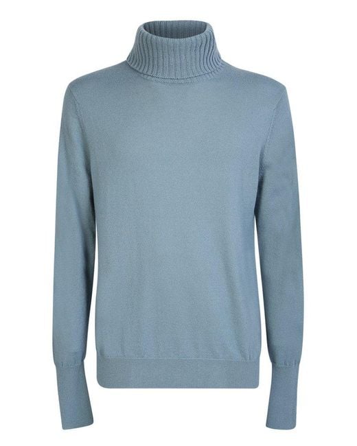 Ballantyne Blue Turtleneck Knitted Jumper for men