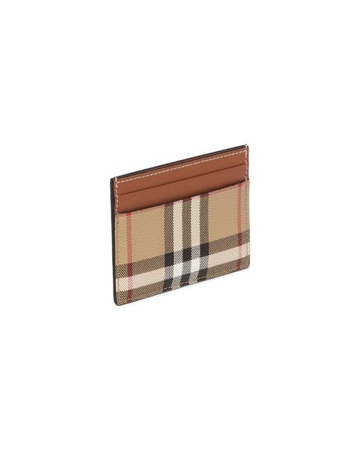 Burberry Brown Check Motif Credit Card Case