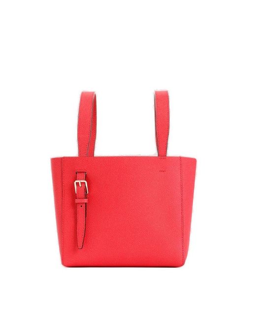 Valextra Red Mini Soft Bucket Bag