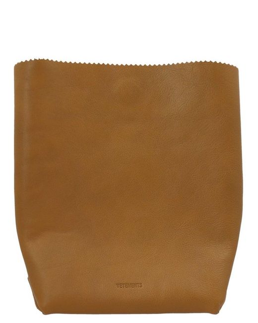 Vetements Brown Paper Bag Clutch