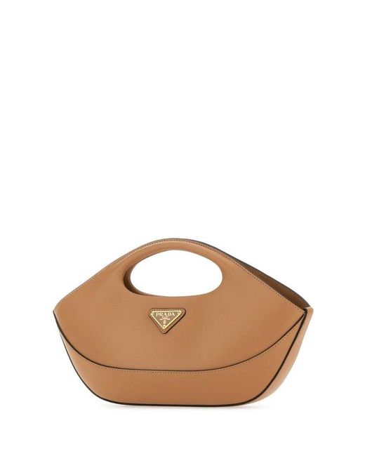 Prada Brown Triangle-logo Handbag