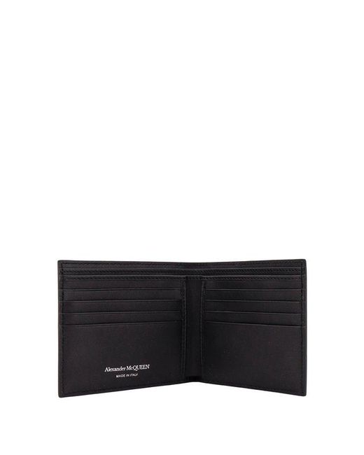 Alexander McQueen Black New Anil Leather Billfold Wallet for men