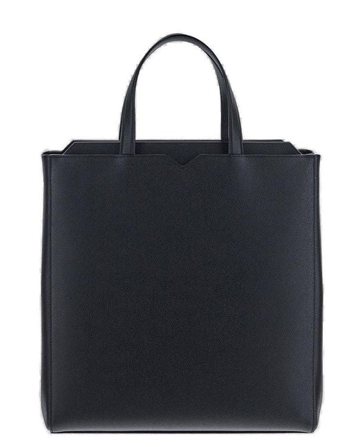 Valextra Black Top Handle Bag for men
