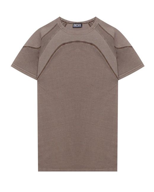 DIESEL Natural Contrast-stitched Crewneck T-shirt for men