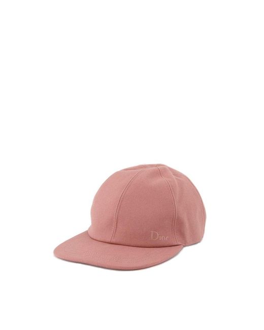 Dior Pink Logo Embroidered Cap for men