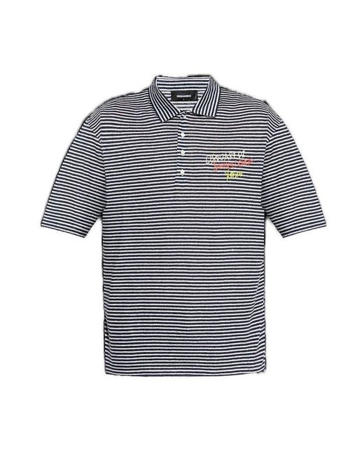 DSquared² Gray Summer Lovers Loose Fit Polo Shirt for men