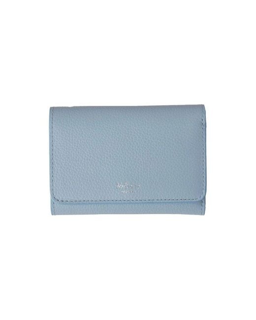Mulberry Blue Logo Printed Continental Trifold Wallet