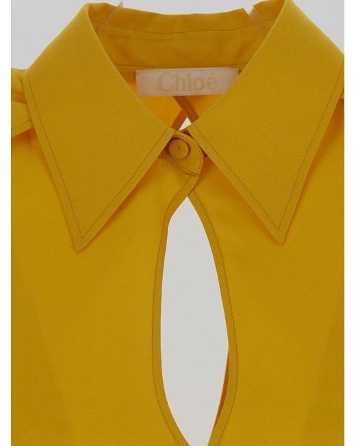 Chloé Yellow Silk Top