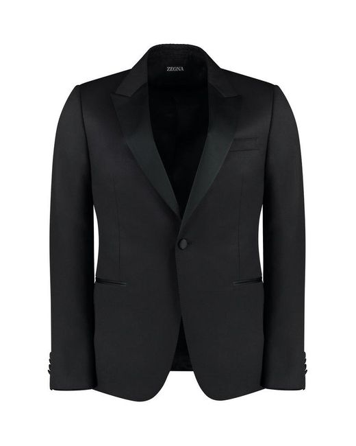Zegna single-breasted wool suit - Black