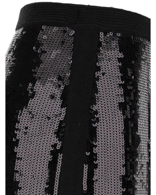 Twinset Black Sequin Embellished Midi Skirt