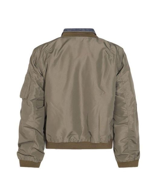 Sacai Brown Reversible Long Sleeved Bomber Jacket