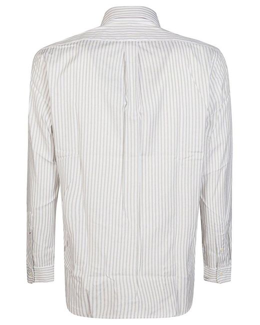 Polo Ralph Lauren White Striped Long-sleeved Shirt for men