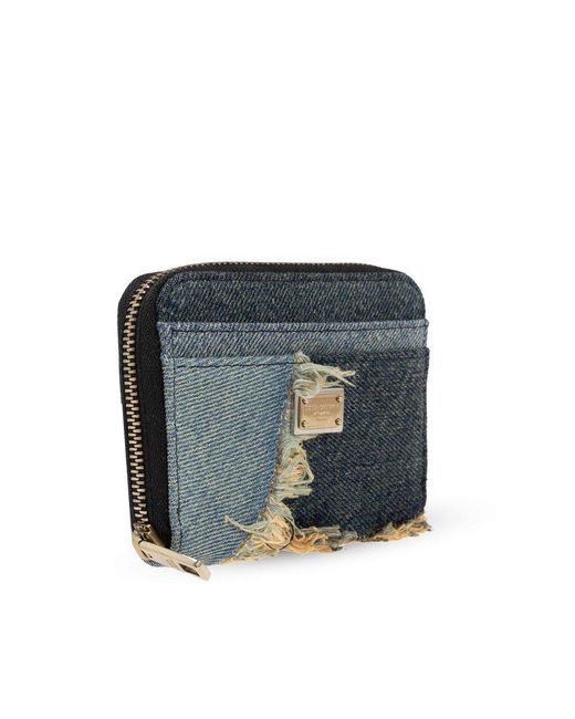 Dolce & Gabbana Blue Wallet With Vintage Effect