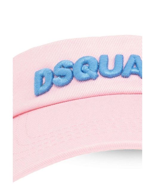 DSquared² Pink Logo-embroidered Curved Peak Visor for men