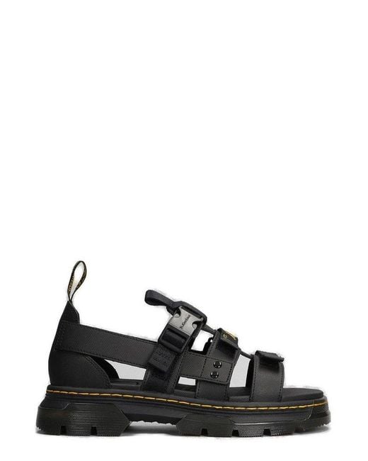 Dr. Martens Black Pearson Caged Chunky Sole Sandals for men