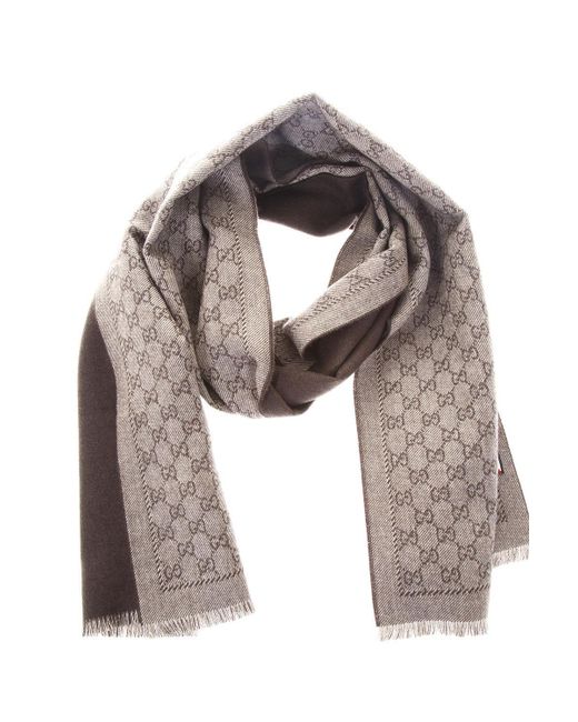 Gucci Brown GG Reversible Scarf for men