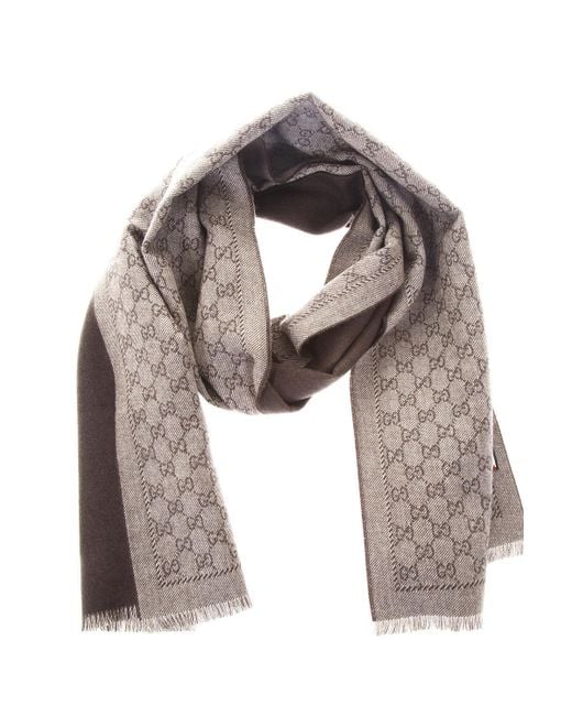 Gucci GG Reversible Scarf in Brown for Men Lyst